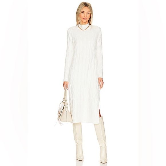 1. State Womens White Cable Knit Long Sleeve Sweater Dress Size - Picture 1 of 6
